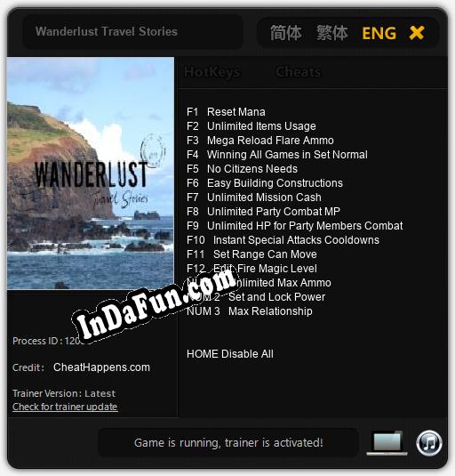 Wanderlust Travel Stories: TRAINER AND CHEATS (V1.0.81)