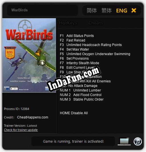 WarBirds: TRAINER AND CHEATS (V1.0.1)