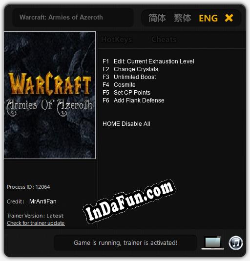 Trainer for Warcraft: Armies of Azeroth [v1.0.1]