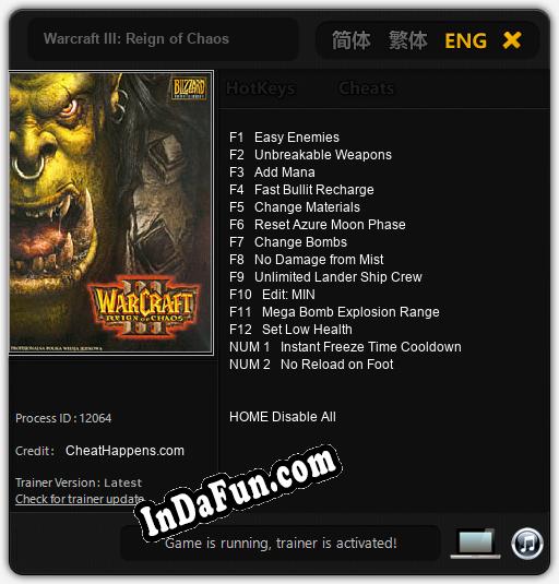 Warcraft III: Reign of Chaos: Trainer +14 [v1.7]