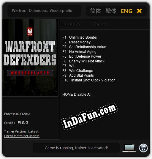 Trainer for Warfront Defenders: Westerplatte [v1.0.4]