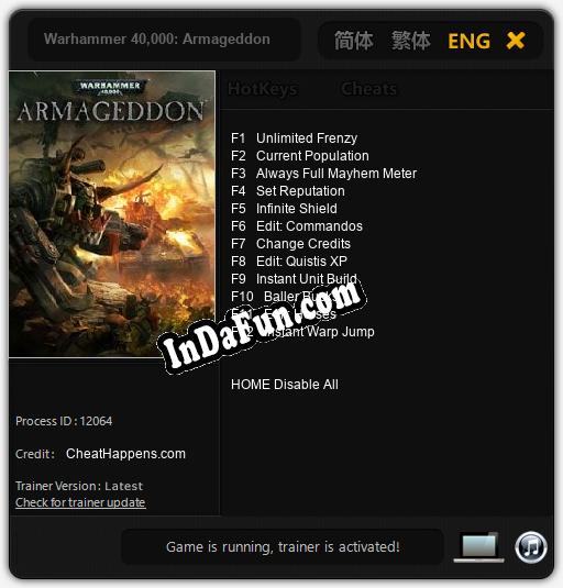Warhammer 40,000: Armageddon: TRAINER AND CHEATS (V1.0.82)