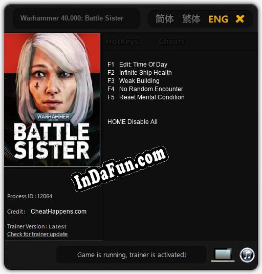 Warhammer 40,000: Battle Sister: Trainer +5 [v1.2]