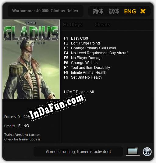 Warhammer 40,000: Gladius Relics of War: Cheats, Trainer +9 [FLiNG]