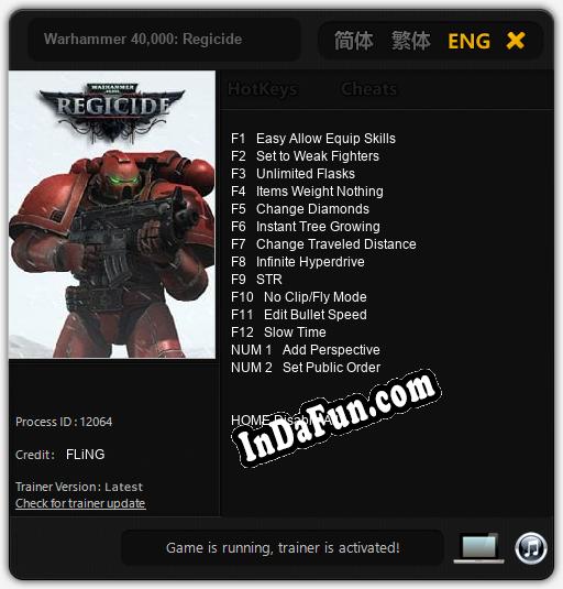 Trainer for Warhammer 40,000: Regicide [v1.0.4]