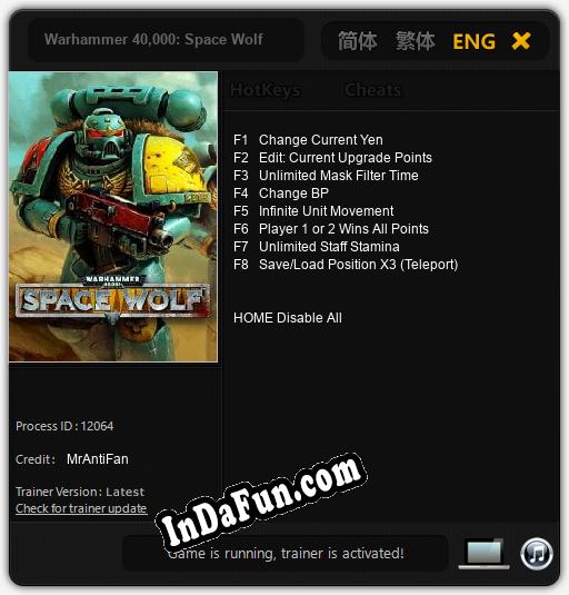 Warhammer 40,000: Space Wolf: TRAINER AND CHEATS (V1.0.14)