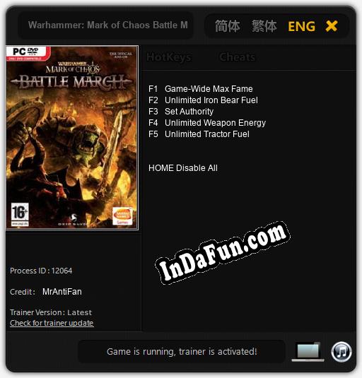 Warhammer: Mark of Chaos Battle March: TRAINER AND CHEATS (V1.0.42)