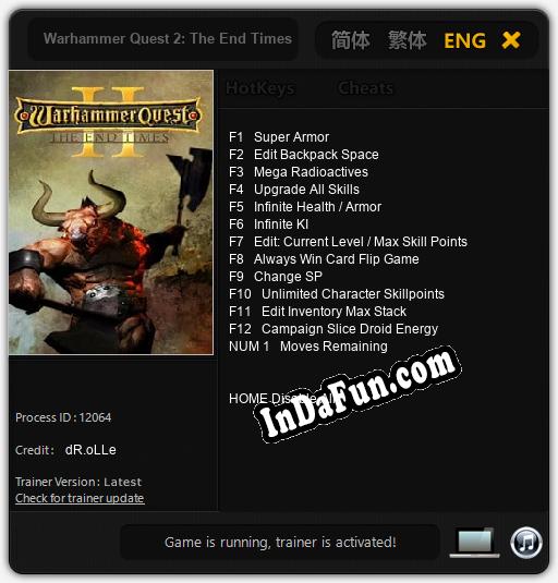 Warhammer Quest 2: The End Times: Cheats, Trainer +13 [dR.oLLe]
