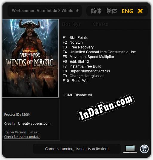Trainer for Warhammer: Vermintide 2 Winds of Magic [v1.0.9]