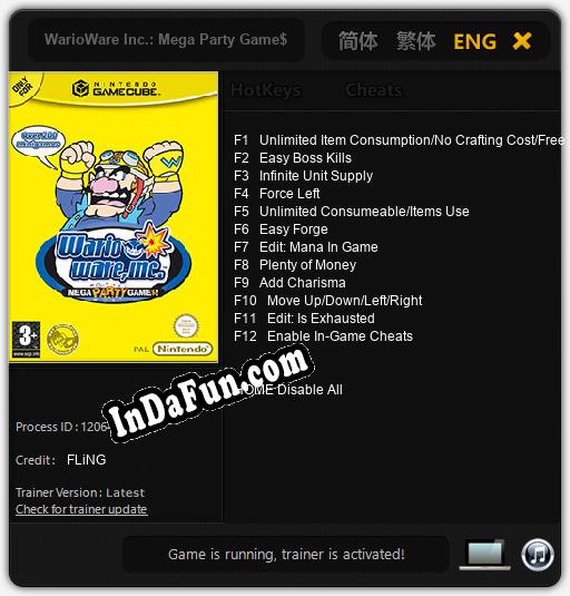 WarioWare Inc.: Mega Party Game$: TRAINER AND CHEATS (V1.0.12)