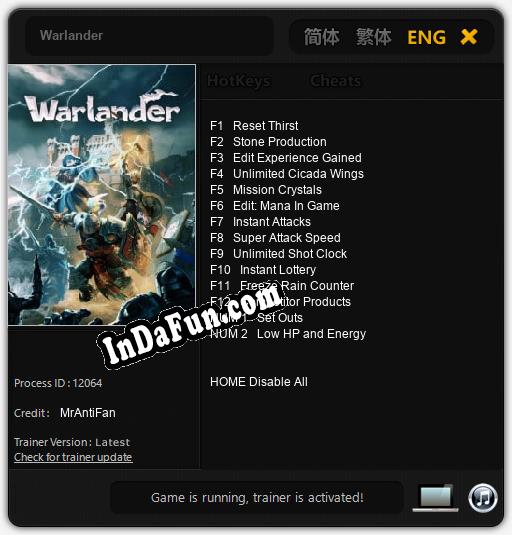 Trainer for Warlander [v1.0.8]