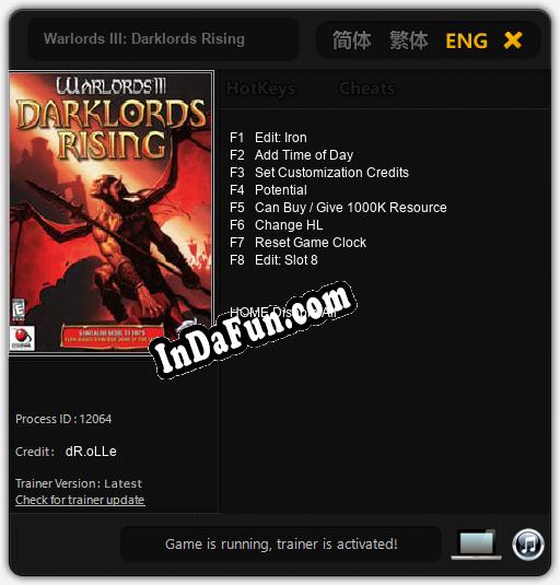 Warlords III: Darklords Rising: TRAINER AND CHEATS (V1.0.93)