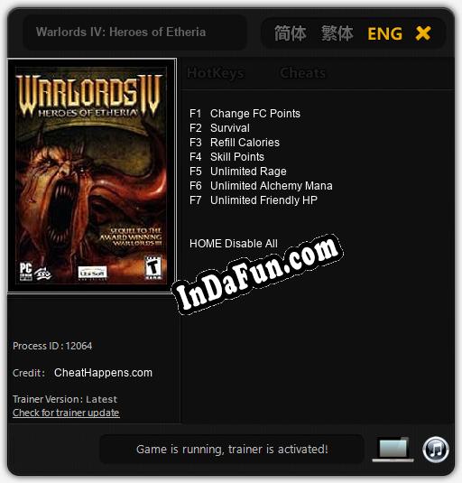 Warlords IV: Heroes of Etheria: TRAINER AND CHEATS (V1.0.75)