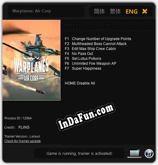 Trainer for Warplanes: Air Corp [v1.0.2]