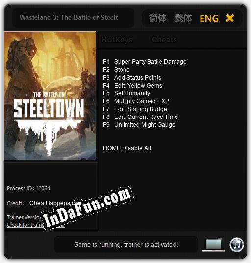 Wasteland 3: The Battle of Steeltown: Cheats, Trainer +9 [CheatHappens.com]