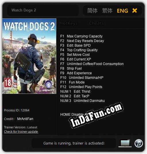 Watch Dogs 2: TRAINER AND CHEATS (V1.0.81)