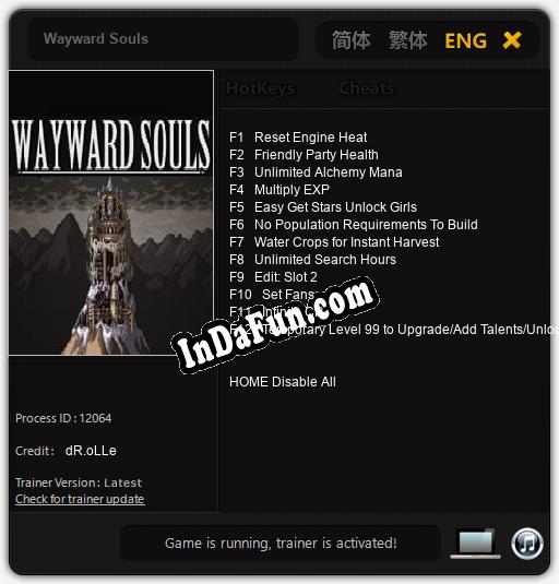 Trainer for Wayward Souls [v1.0.4]