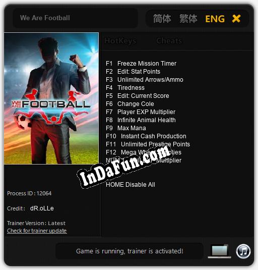 Trainer for We Are Football [v1.0.8]