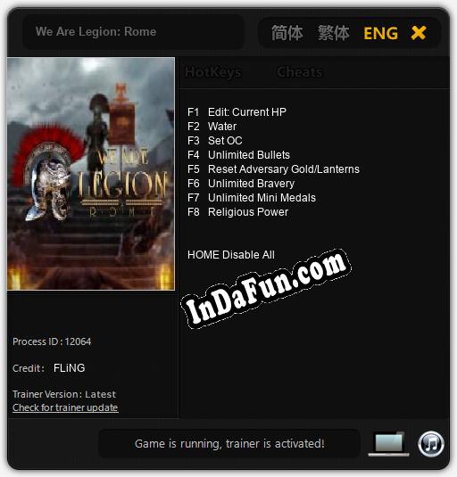 We Are Legion: Rome: Trainer +8 [v1.8]