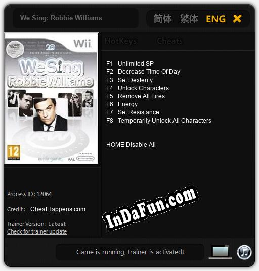 We Sing: Robbie Williams: TRAINER AND CHEATS (V1.0.85)