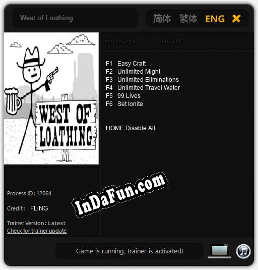 Trainer for West of Loathing [v1.0.2]
