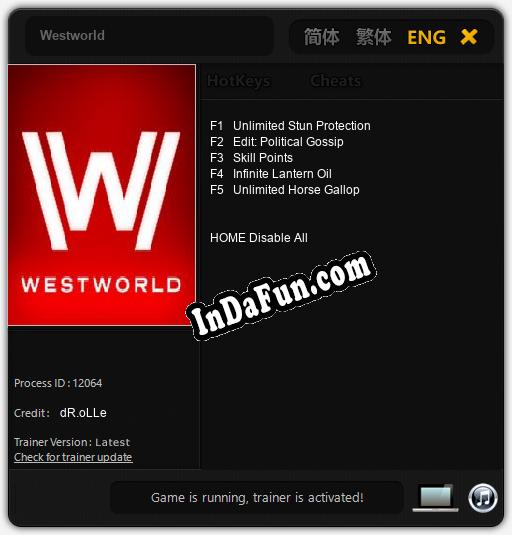 Westworld: TRAINER AND CHEATS (V1.0.54)