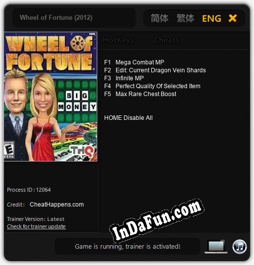 Wheel of Fortune (2012): Cheats, Trainer +5 [CheatHappens.com]