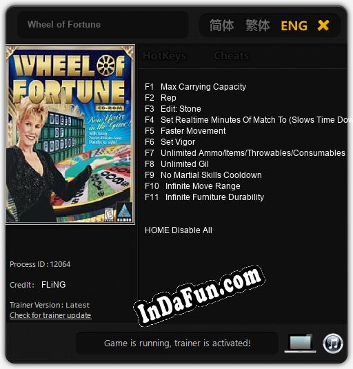 Wheel of Fortune: Trainer +11 [v1.3]