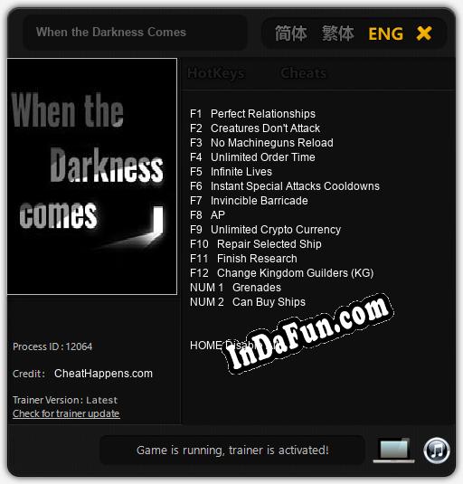 When the Darkness Comes: Cheats, Trainer +14 [CheatHappens.com]