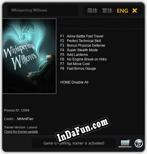 Whispering Willows: Trainer +8 [v1.9]