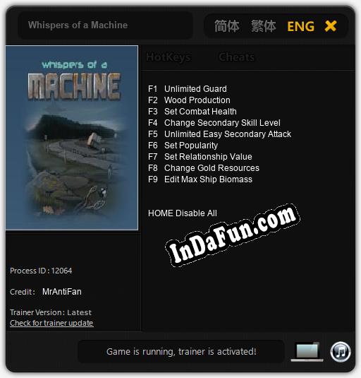 Whispers of a Machine: Cheats, Trainer +9 [MrAntiFan]