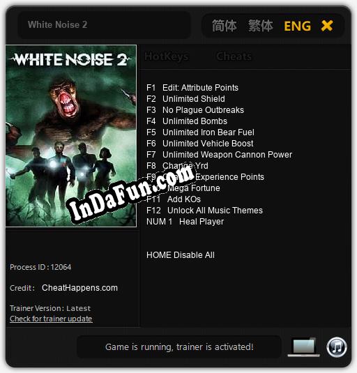 White Noise 2: TRAINER AND CHEATS (V1.0.19)