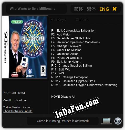 Who Wants to Be a Millionaire?: Cheats, Trainer +8 [CheatHappens.com]