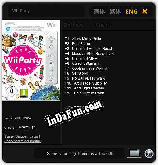 Wii Party: TRAINER AND CHEATS (V1.0.81)