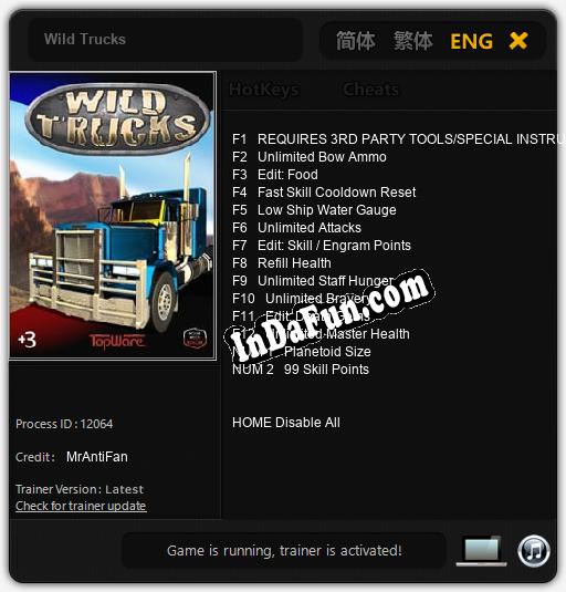 Wild Trucks: Trainer +14 [v1.7]