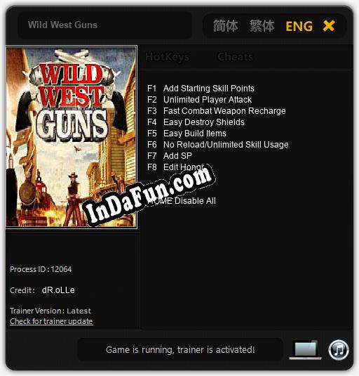 Wild West Guns: Cheats, Trainer +8 [dR.oLLe]