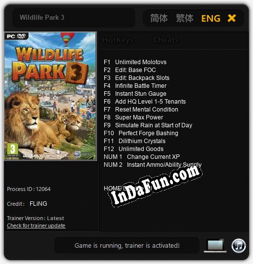 Wildlife Park 3: Cheats, Trainer +14 [FLiNG]