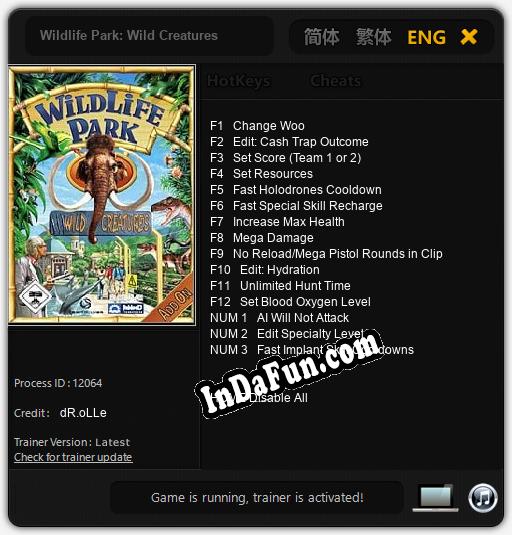 Wildlife Park: Wild Creatures: Cheats, Trainer +15 [dR.oLLe]