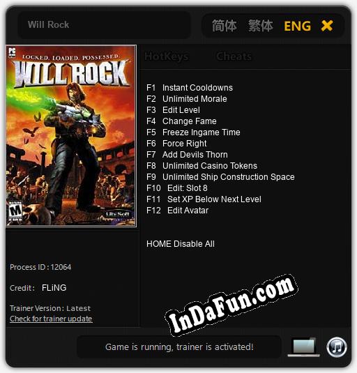 Trainer for Will Rock [v1.0.3]