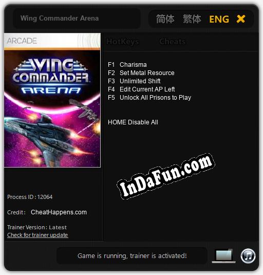 Wing Commander Arena: Trainer +5 [v1.9]