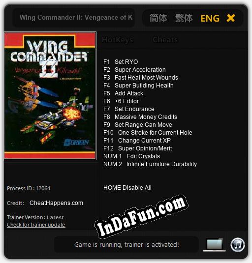 Wing Commander II: Vengeance of Kilrathi: Cheats, Trainer +14 [CheatHappens.com]