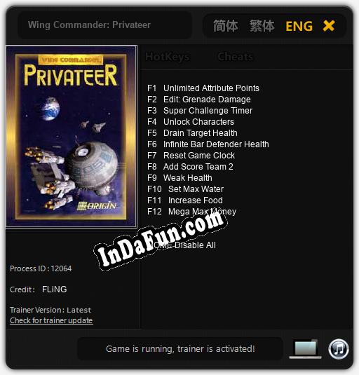 Trainer for Wing Commander: Privateer [v1.0.8]
