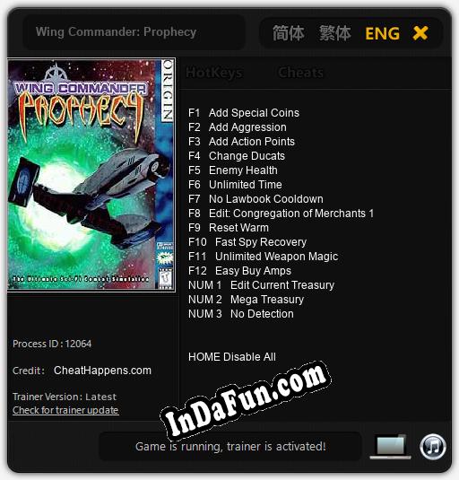 Wing Commander: Prophecy: Cheats, Trainer +15 [CheatHappens.com]