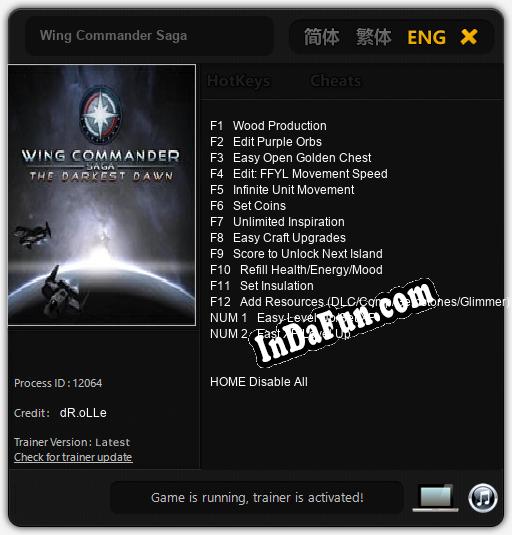 Wing Commander Saga: TRAINER AND CHEATS (V1.0.49)