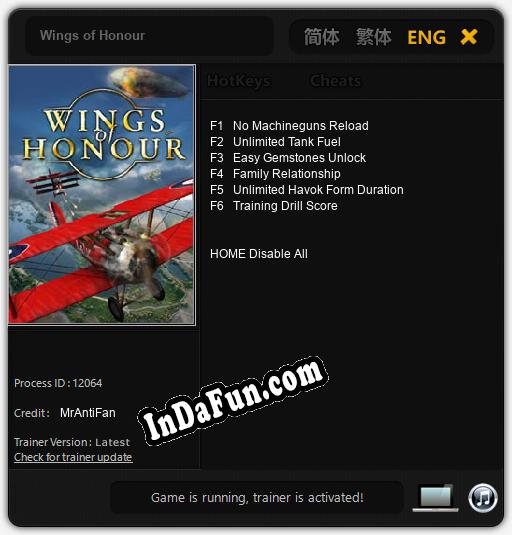 Wings of Honour: Trainer +6 [v1.5]