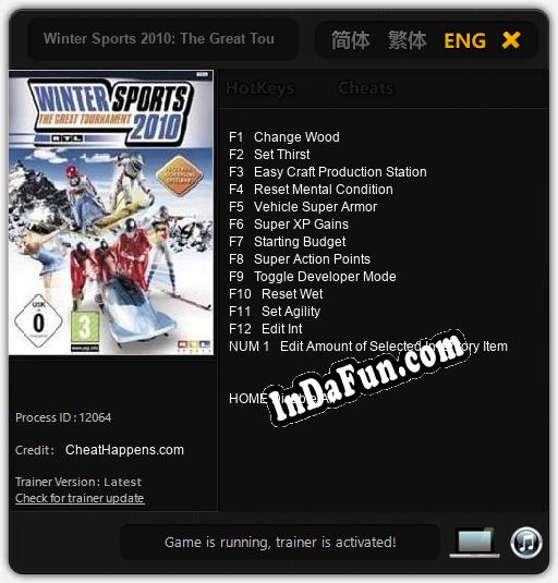 Winter Sports 2010: The Great Tournament: TRAINER AND CHEATS (V1.0.37)