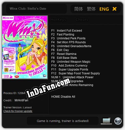 Winx Club: Stella’s Date: Trainer +15 [v1.3]