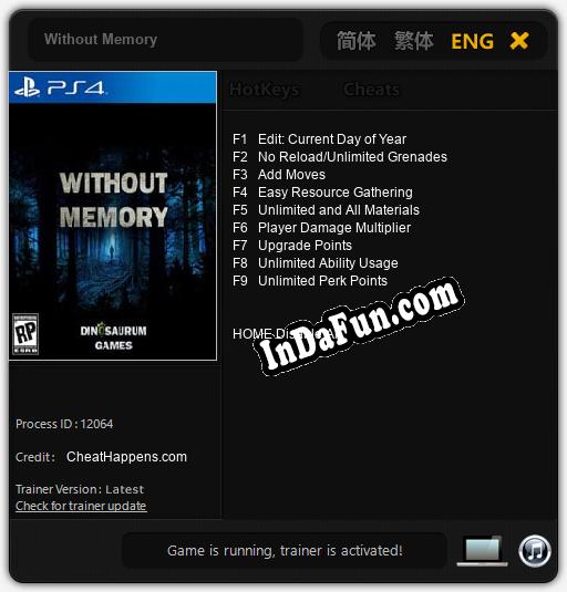 Without Memory: Cheats, Trainer +9 [CheatHappens.com]