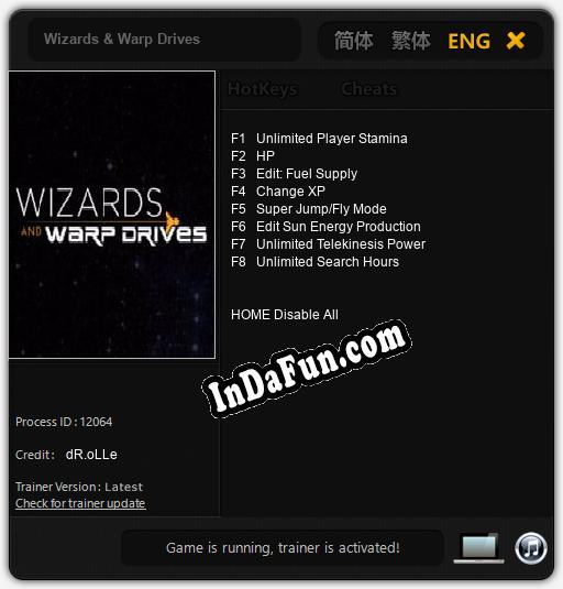 Wizards & Warp Drives: Cheats, Trainer +8 [dR.oLLe]