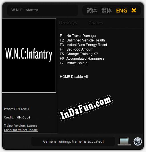 W.N.C. Infantry: Cheats, Trainer +7 [dR.oLLe]